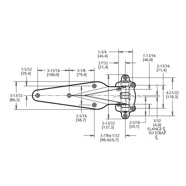 Kason 1055 Series Polished Chrome Heavy Duty Right Hand Hinge with 1-3 ...