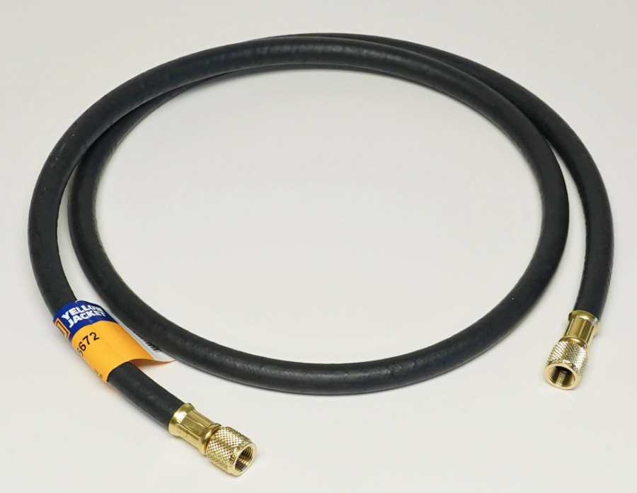 Yellow Jacket 3/8" X 72" Black PLUS II Heavy Duty Charging Vacuum Hose