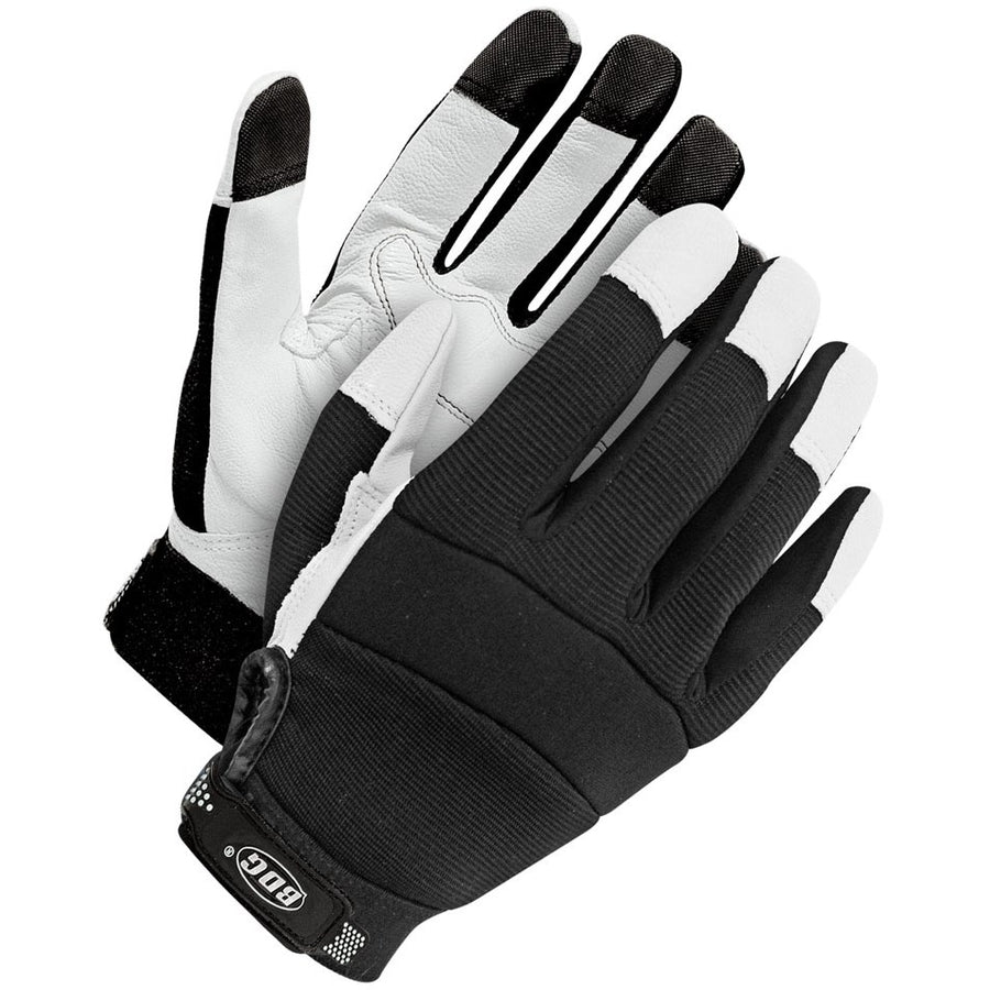 Bob Dale Grain Goatskin Palm Mechanics Glove | Black/White | Large