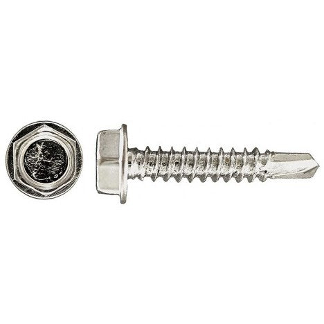 Paulin #8 X 1/2" DRILL-X Hex Washer Head Self-Drilling Tapping Screw | 100 Pack