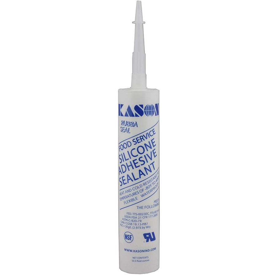 Kason Rubba Seal White Food Service Silicone Adhesive Sealant | 10.3 oz. Tube