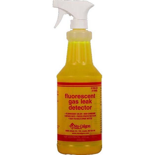 Nu-Calgon Fluorescent Gas Leak Detector | Yellow | 1 Quart with Sprayer