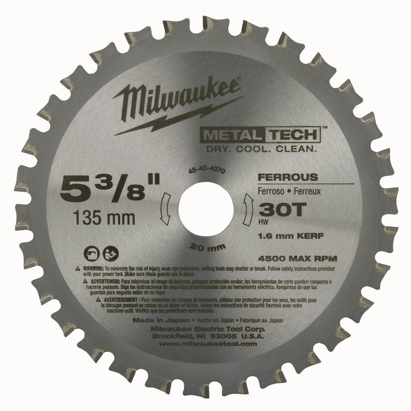 Milwaukee 5-3/8" Circular Saw Metal Cutting Blade | 30 Teeth