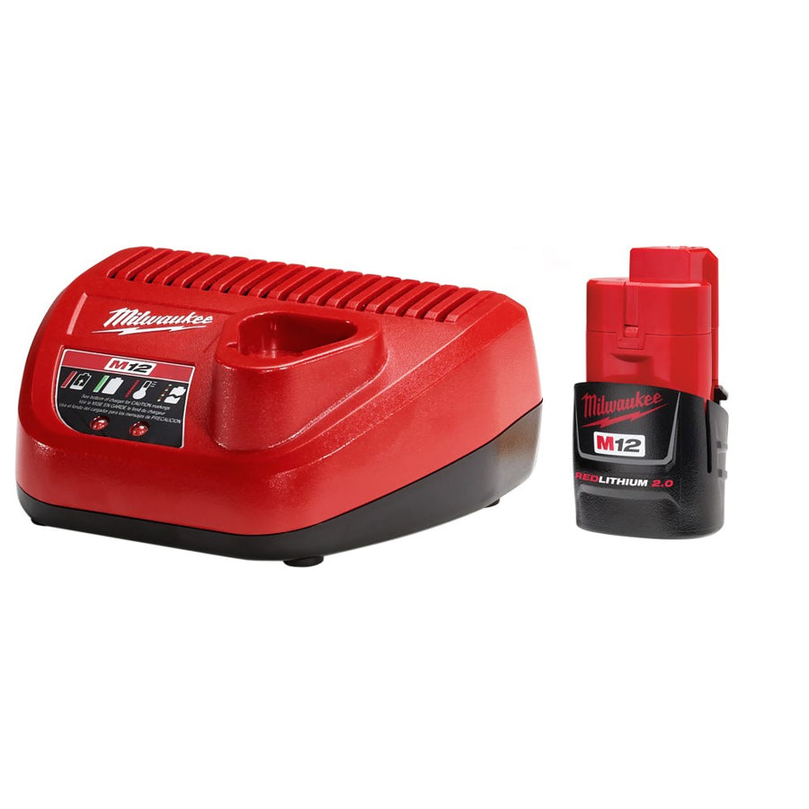 Milwaukee M12 REDLITHIUM CP2.0 Compact Battery and Charger Kit | 12V