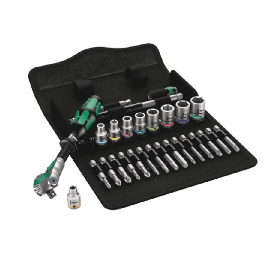 Wera 8100 SA 9 Zyklop Speed Ratchet Set, 1/4" drive, imperial, 28 pieces