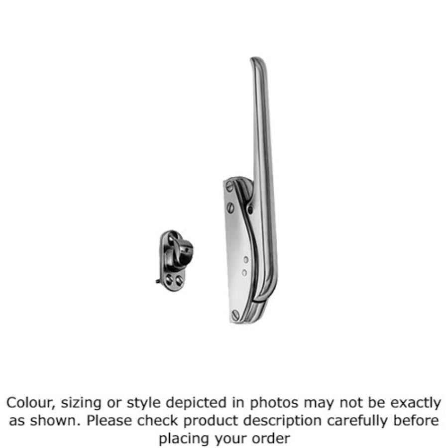 Kason 533D Series Polished Chrome Edgemount Padlocking Mechanical Latch and Strike