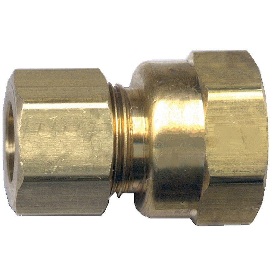 3/8" Compression X 1/4" FPT Brass Female Pipe Connector