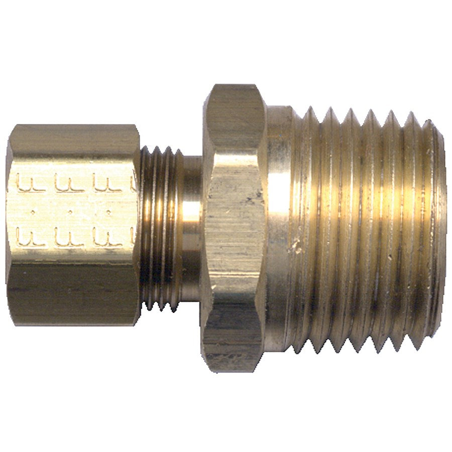3/8" Compression X 3/8" MPT Brass Male Pipe Connector