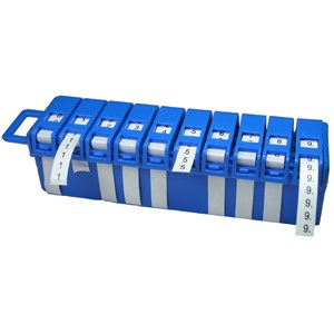 Pico Wire Marker Dispenser | Blue | 10 Rolls of Tape Numbered 0-9