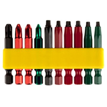 BOSS 10 Piece Assorted Robertson and Phillips Screwdriver Bit Set