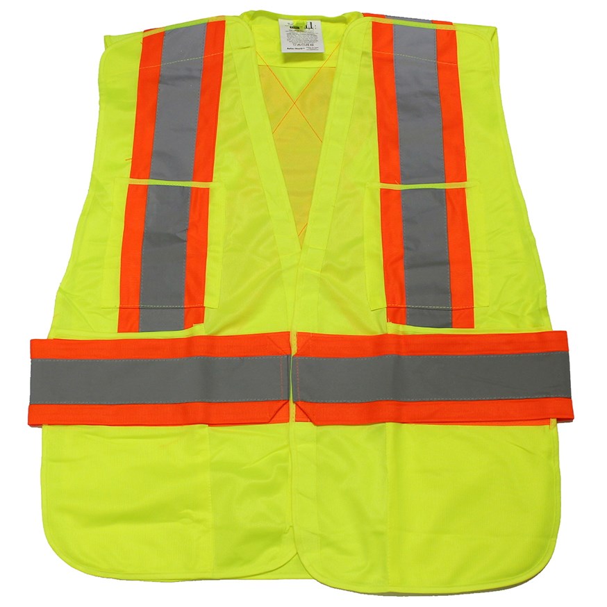 Degil ReFlex 5 Point Tear-Away Safety Vest with Pockets | Extra Large | Lime Green | CSA Class 1 Level 2