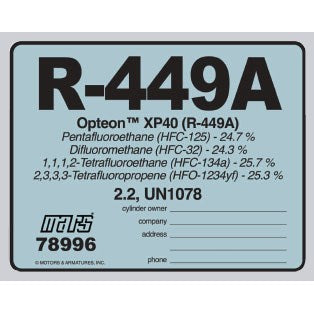 MARS R449A Refrigerant Identification Label | Pack of 10