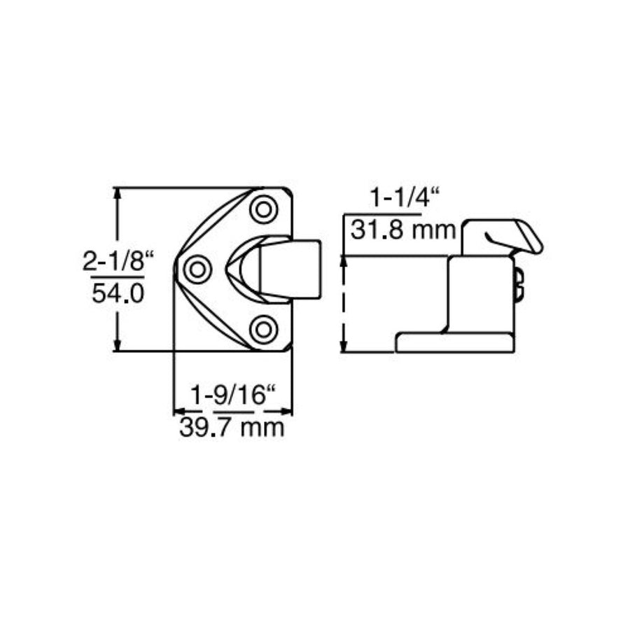 Kason 930 Series Trigger Action Latch and 3-Hole Microturn Strike D with 7/8" to 1-1/4" Offset
