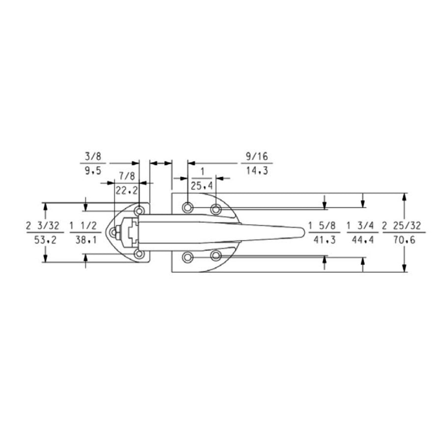 Kason 931 Series Polished Chrome Trigger Action Strike Only with 1-1/8" to 1-3/8" Offset