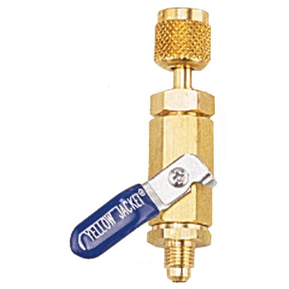 Yellow Jacket Straight 45 Degree Compact Ball Valve | 1/4" SAE Male Flare X Female Flare