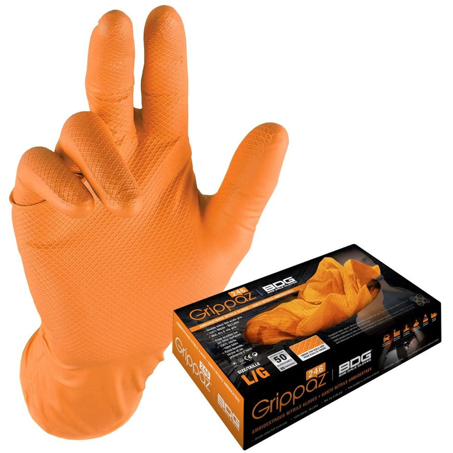 Bob Dale Grippaz Oil Resistant Disposable Glove | Large | 50 Pack Box