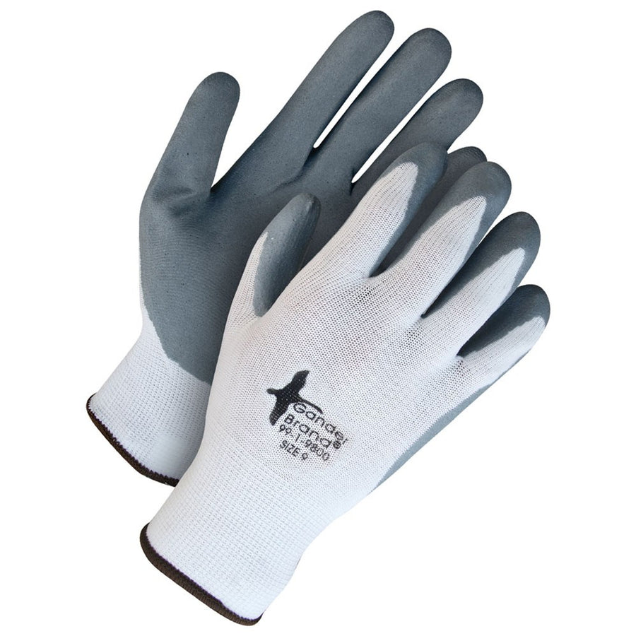 Bob Dale Nitrile Coated Seamless Knit Glove | White/Gray | 9 (Large)