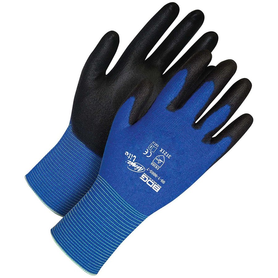 Bob Dale Ninja Lite Blue Fine Nylon Knit Glove | Black/Blue | 8 (Medium)