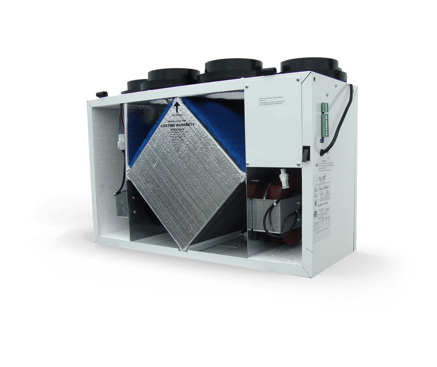 Nu-Air Vertical Heat Recovery Ventilator | 6" Top Collar | 162 CFM | 120/1