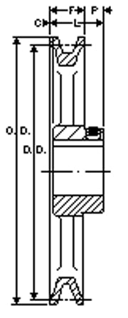 Browning Finished Bore Cast Iron Sheave | 1 Groove | 5.25" OD  | 5/8" Bore