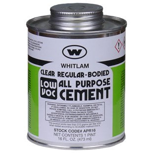 Whitlam All Purpose Clear Regular Bodied Low VOC Cement | 1/2 Pint