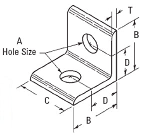 2 Hole Steel Side Beam Angle Clip