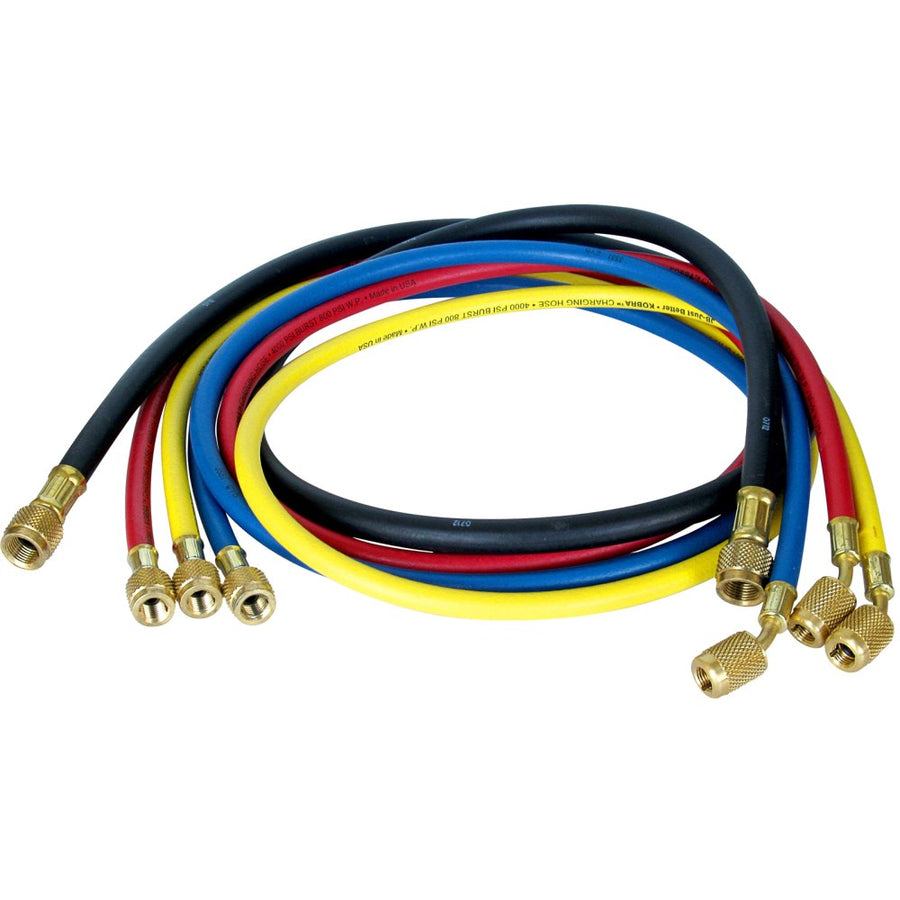 JB KOBRA 1/4" X 60" High Pressure Hose Set with Secure Seal | 4 Pack