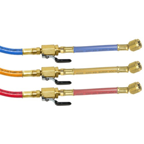 JB KOBRA 1/4" X 72" High Pressure Hose Set with Gasket Seal Ball Valve Whip End | 3 Pack