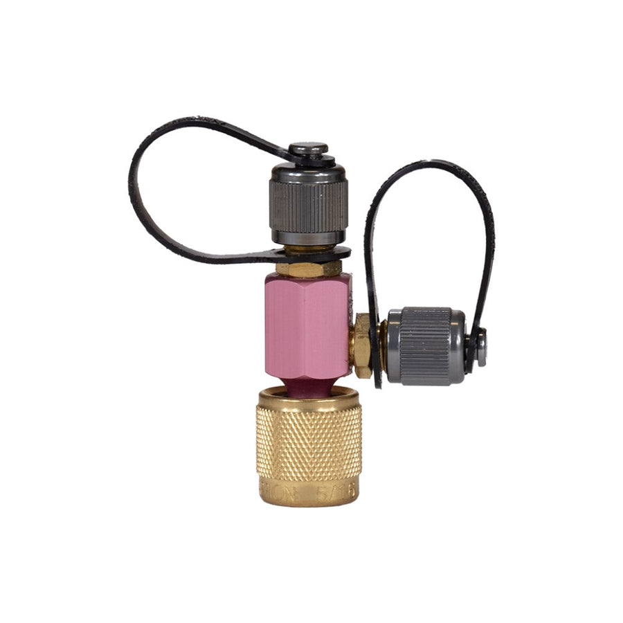 Appion MegaSeal Low-Loss Charging T-Fitting Hose Adapter | 5/16" Flare X 1/4" Flare X 1/4" Flare