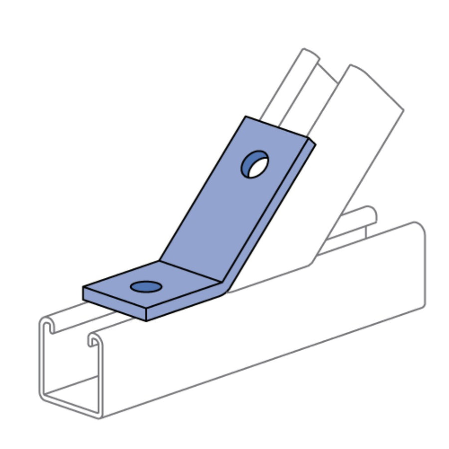 Unistrut 2 Hole 45 Degree Stainless Steel Angled Channel Bracket