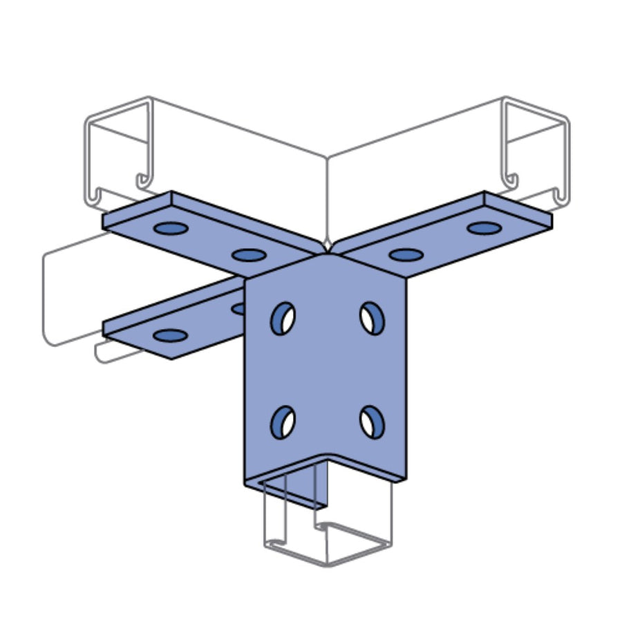 Unistrut 12 Hole U-Shape Winged Corner Bracket