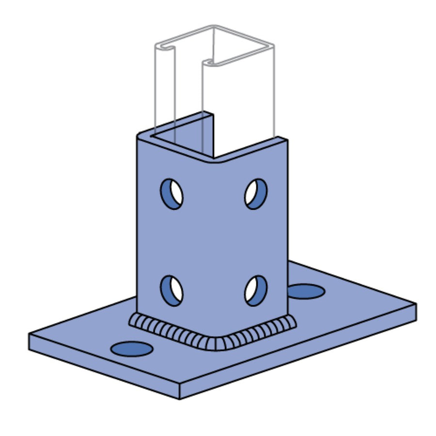 Unistrut 6 Hole 6" X 4" X 3-1/2" Post Base