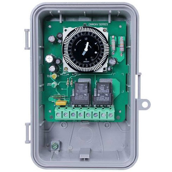 Grasslin Auto-Voltage General Purpose Electromechanical Time Switch | 120-277 VAC | DPDT