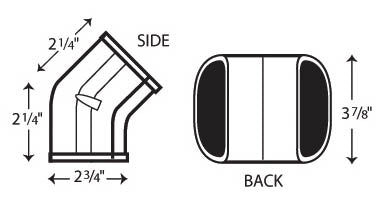 Fortress 45 Degree 3.5" White Outside Vertical Elbow