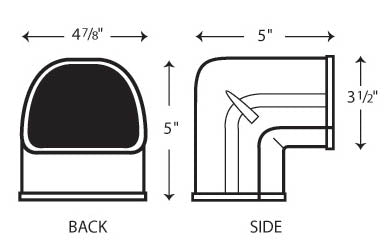 Fortress 90 Degree 4.5" White Outside Vertical Elbow