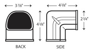 Fortress 90 Degree 3.5" Brown Outside Vertical Elbow