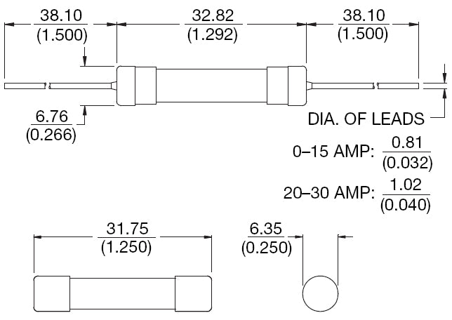 Bussmann Time-Delay Glass Tube Fuse without Axial Lead | 2 Amps | 250V ...