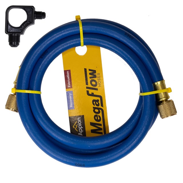 Appion MegaFlow 3/8" X 72" Blue Charging Hose | 1/4" Flare X 3/8" Flare