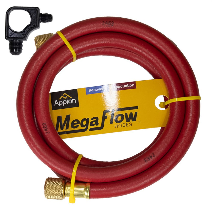 Appion MegaFlow 3/8" X 72" Red Charging Hose | 1/4" Flare X 3/8" Flare