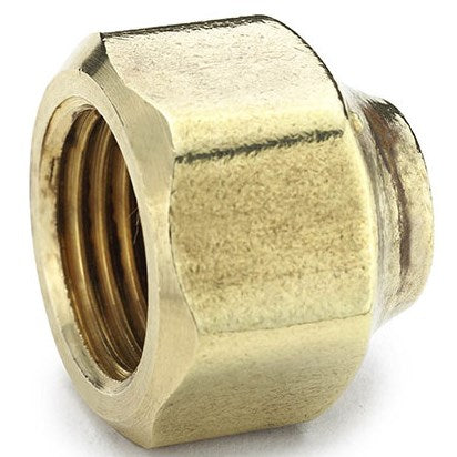 5/8" Female Flare X 1/2" OD Brass Short Forged Reducing Flare Nut