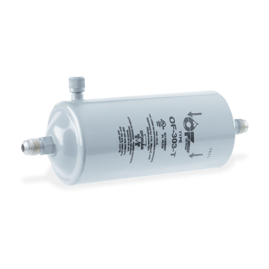 Sporlan Oil Filter with Access Fitting | 3/8" SAE | 11" Length | 3" Shell Diameter