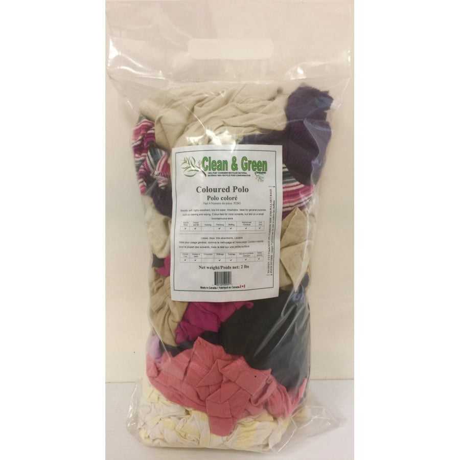 Cleancloth Polo Coloured Cloth Wiping Rags | 2 lb Pack