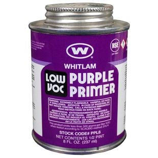 Whitlam Low VOC Purple Plastic Pipe Primer | 1/2 Pint