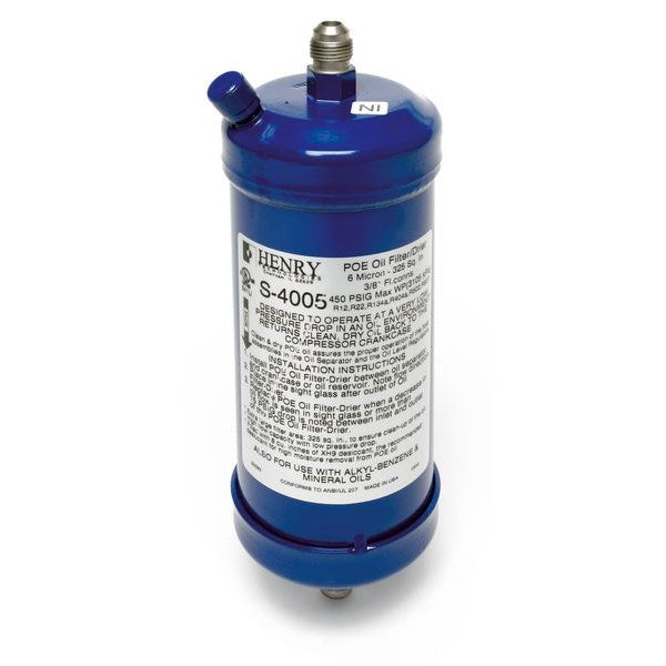 Henry Oil Filter Drier | 3/8" SAE Flare | 6 micron Particle Retention