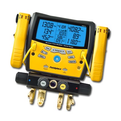 Fieldpiece Wireless 4 Port Digital Manifold with Micron Gauge