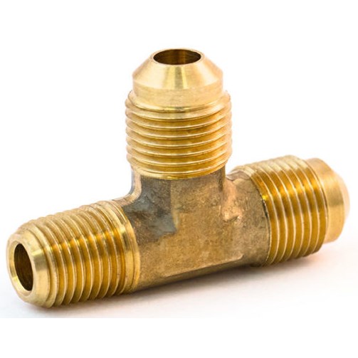 1/4" Flare X 1/8" MPT X 1/4" Flare Brass Male Run Tee